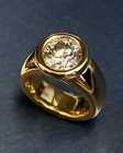 Vintage Men' 3CT Lab Created Round Cut Diamond Pinky Ring 14K Yellow Gold Plated