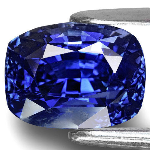 GIA Certified KASHMIR Blue Sapphire 4.00 Cts Natural Untreated Cushion - Afbeelding 1 van 8