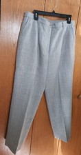 Women's Appleseed's Wool ,lined in Acetate, Grey pants Vintage Size 16 W.