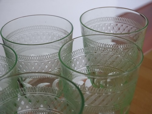 VAL ST LAMBERT 7 ANCIENS VERRES APERITIF CRISTAL MODELE OTHON OURALINE ht 11 cm - Picture 7 of 10