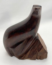 Seal Sea Lion Hand Carved Iron Wood Statue Nautical Decor Ocean Beach Figurine