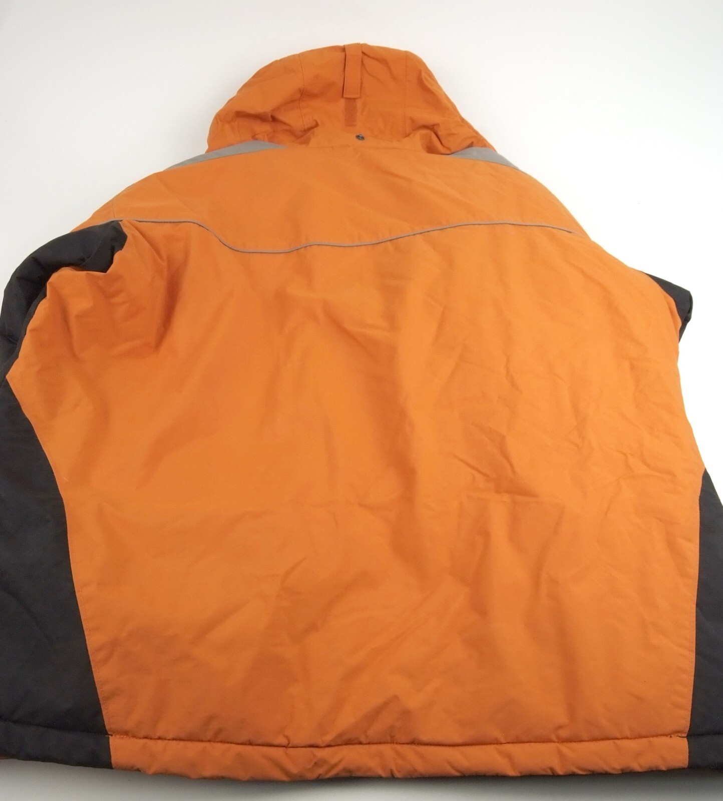 Columbia Men's Winter Jacket XXL 2X Black Grey Orange Hooded Full Zip