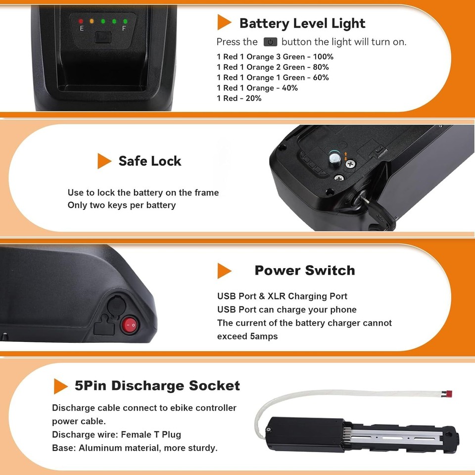 Batteria Per Bici Elettrica 36V/48V - Ricambio Al Litio Per Motorini 250W-1000W - Foto 4