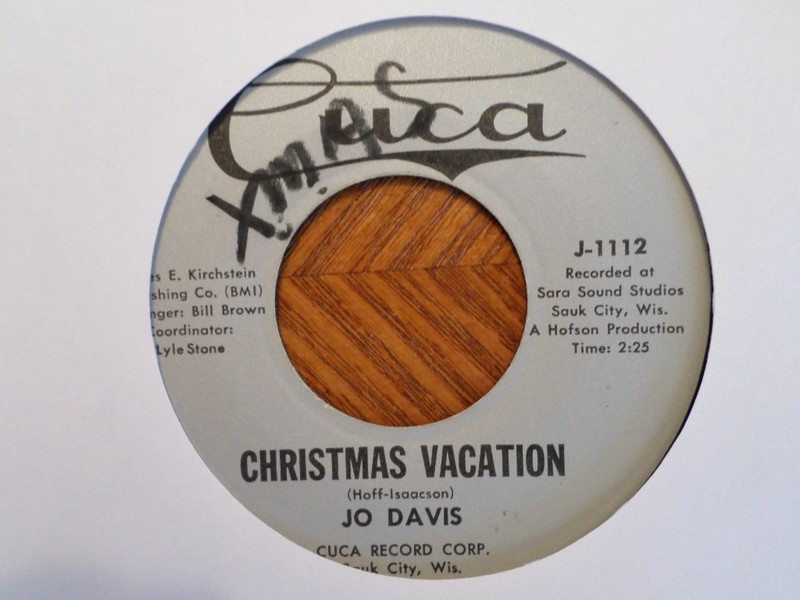 CUCA 45 RECORD J1112/JO DAVIS/JAMAICAN HOLIDAY/CHRISTMAS VACATION/ VG+ BLUES