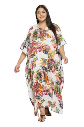 Women Kaftan Casual Maxi Dress Kimono Sleeve Evening Gown Beachwear Sundress - Picture 213 of 452