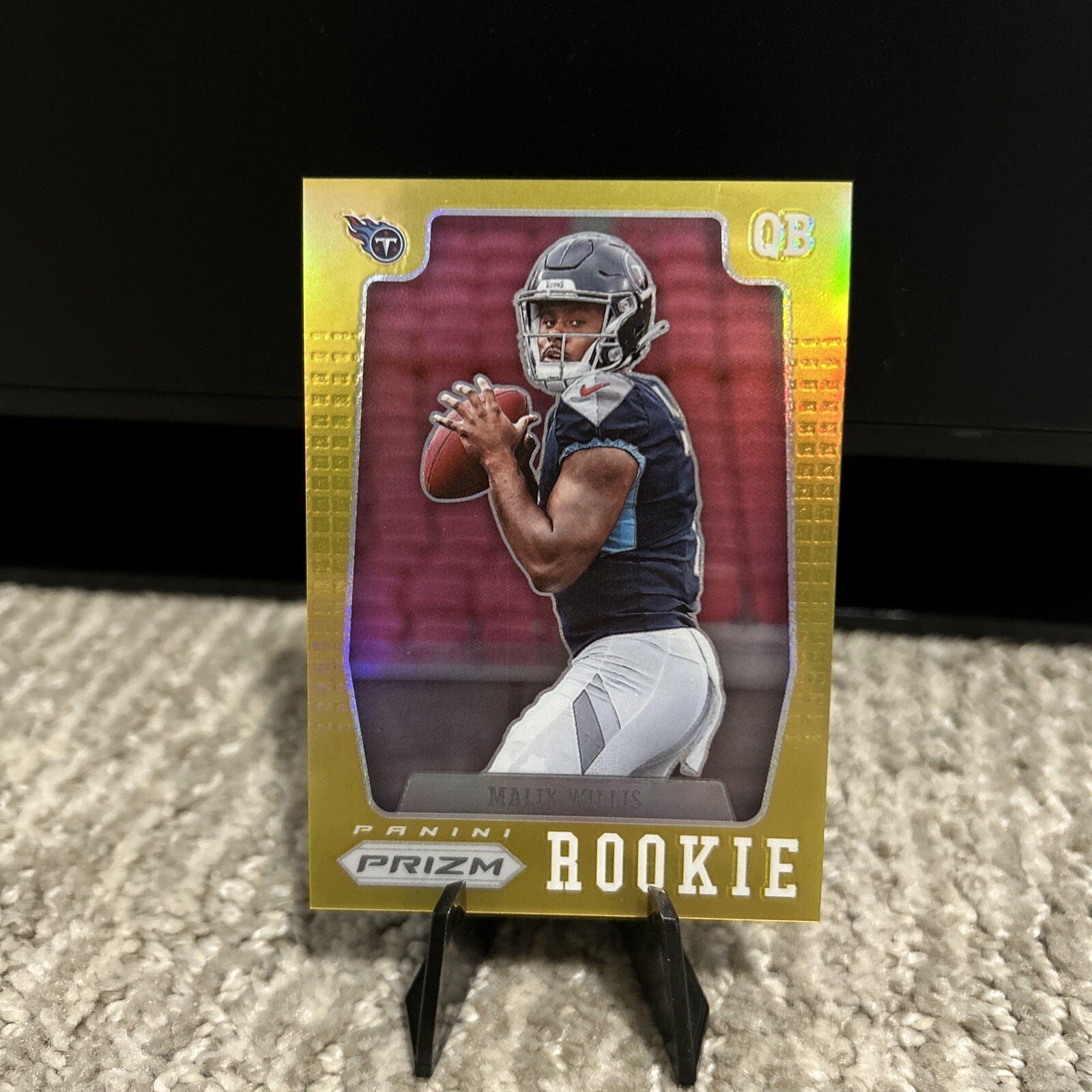 2022 Prizm Malik Willis Flashback Gold /10 Titans Packers RC Jersey # 7/10 1/1