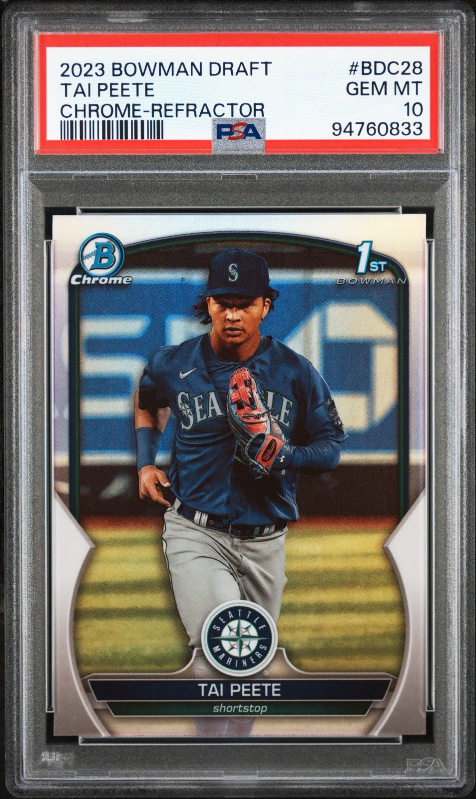 TAI PEETE 2023 1st Bowman Chrome Draft Refractor Rookie #BDC-28 PSA 10 Mariners