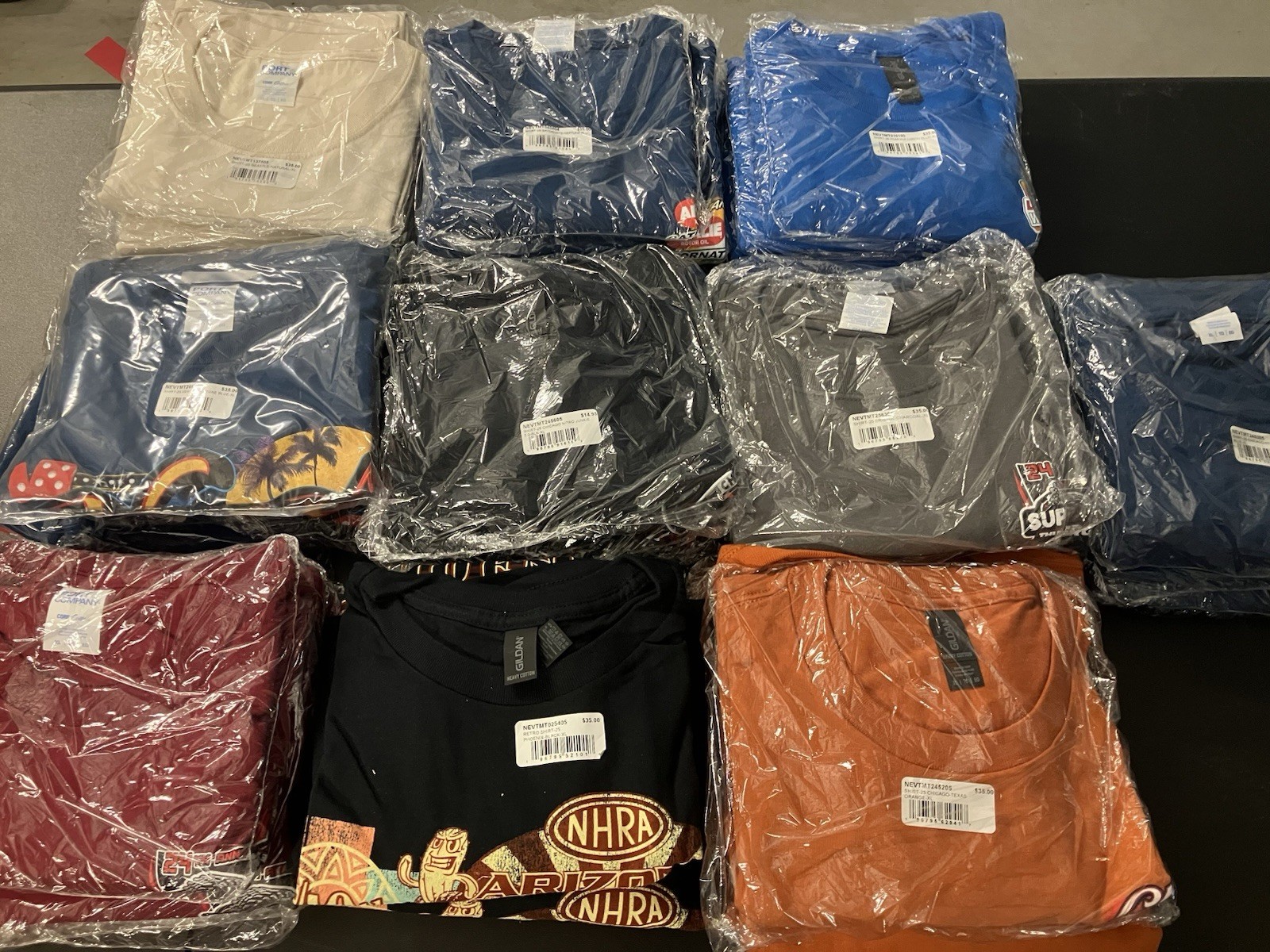 All New  Lot Of 40 Nhra Drag Racing 2025 Event Shirts All Size Xl