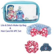 Disney Lilo Stitch Cosmetic Makeup Bag Case Hair Care Kit 4PC Set New w/Tag
