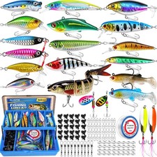 Fishing Lures Kit Tackle Box, Premium Fishing Bait Set for Bass, Trout, Crapp...