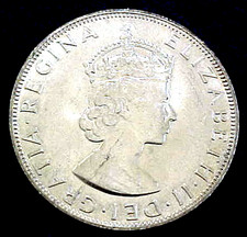 バミューダ-エリザベス II-ワン クラウン 1964-ラージ シルバー  バミューダ-エリザベス II-ワン クラウン 1964-ラージ シルバー コイン