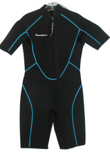 Seaskin Wetsuit Shorty Spring M Black Aqua Womens 2/1mm Front Zip NWOT