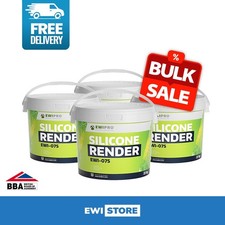 Silicone TopCoat Render Pure White + Topcoat Primer EWI-075 Bulk Order 5-10 Tubs