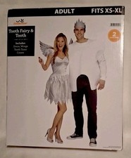 Way to Celebrate! Tooth Fairy & Tooth Couples Costume Set XS-XL White