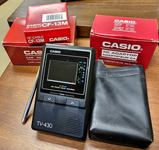 Vintage Analog Casio TV-430/TV430Z Portable TV With 2" Color LCD Screen  Acc.