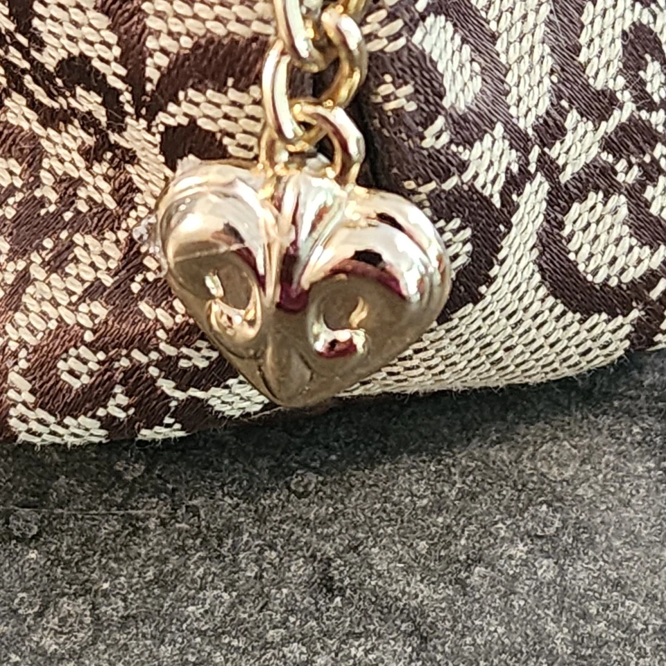 Kathy Van Zeeland Marrón Dorado KVZ Cremallera Espejo Viaje Cosmético Maquillaje Bolsa 5 x 7 NUEVO Foto 4 de 4