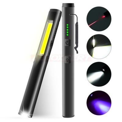 1x Tools Werkstattlampe Alu Inspektionslampe Akku COB LED + UV + Laserpointer