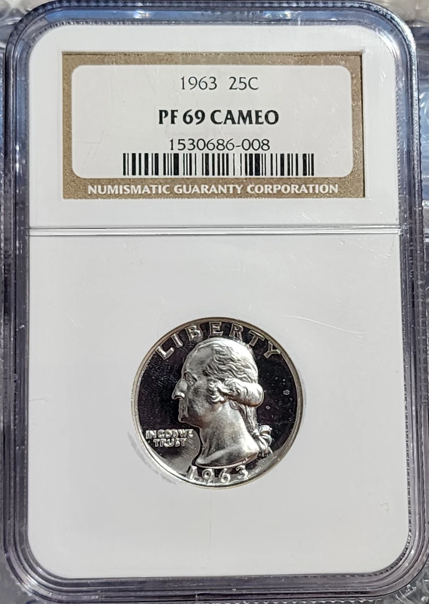 Proof PR 69 Graded 1963 Washington Quarters (1932-1998) for sale