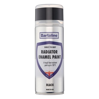 Bartoline PP4759 Direkt auf Rost Schwarz Heizkörper Emaille 400 ml Sprühfarbe