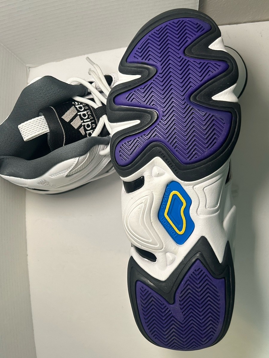 adidas Crazy Men’s Basketball Sneakers Shoes White Black IE7198 Size 10