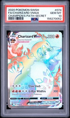 Pokémon | Charizard VMAX | 074/073 | Champions Path | Rainbow | PSA 10