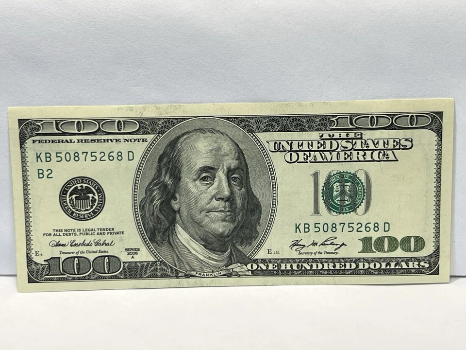 Lot of 3 US One Hundred Dollar 2006A Bill $100 New York KB 50875267 - 50875269 D - Image 4 of 4