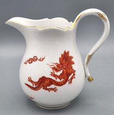 Meissen Porzellan Milchk&auml;nnchen 1. Wahl, roter Ming Drache Handmalerei Schwerter