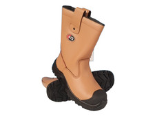 V12 Polar STS Tan Fur-lined Safety Rigger Boots - S1P SRC - New