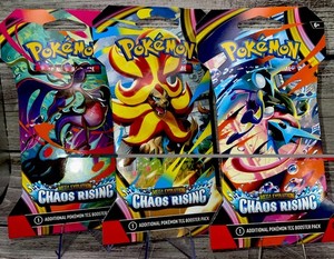 Pokemon TCG Sleeved Chaos Rising Booster Pack 💫Sealed 💫 3 booster packs 