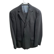 Hugo Boss Rossellini/Movie U 40R Black 2-Button Wool Suit Made in USA