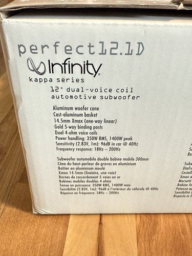 Infinity Kappa Perfect 12.1D 12” Dual-Voice Coil Automotive Subwoofer 4 OHM NEW - Picture 5 of 15