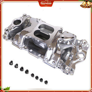 Polished Aluminum Intake Manifold For Small Block Chevy (SBC) 305/327/350 V8 - Square Bore, 55-86