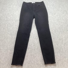 Vervet High Rise Skinny Jeans Womens 28 27x26 Black Frayed Hem Stretch Denim
