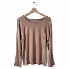 XCVI Top Size Small Pullover Mixed Media Texture Terry Cloth 13864 Dusty Rose