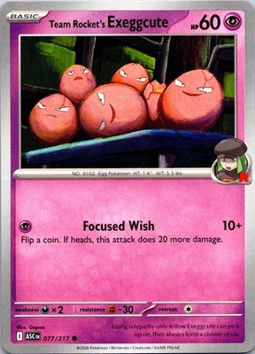 Team Rocket's exeggcute 077/217 Common Ascended Heroes Pokemon Near Mint