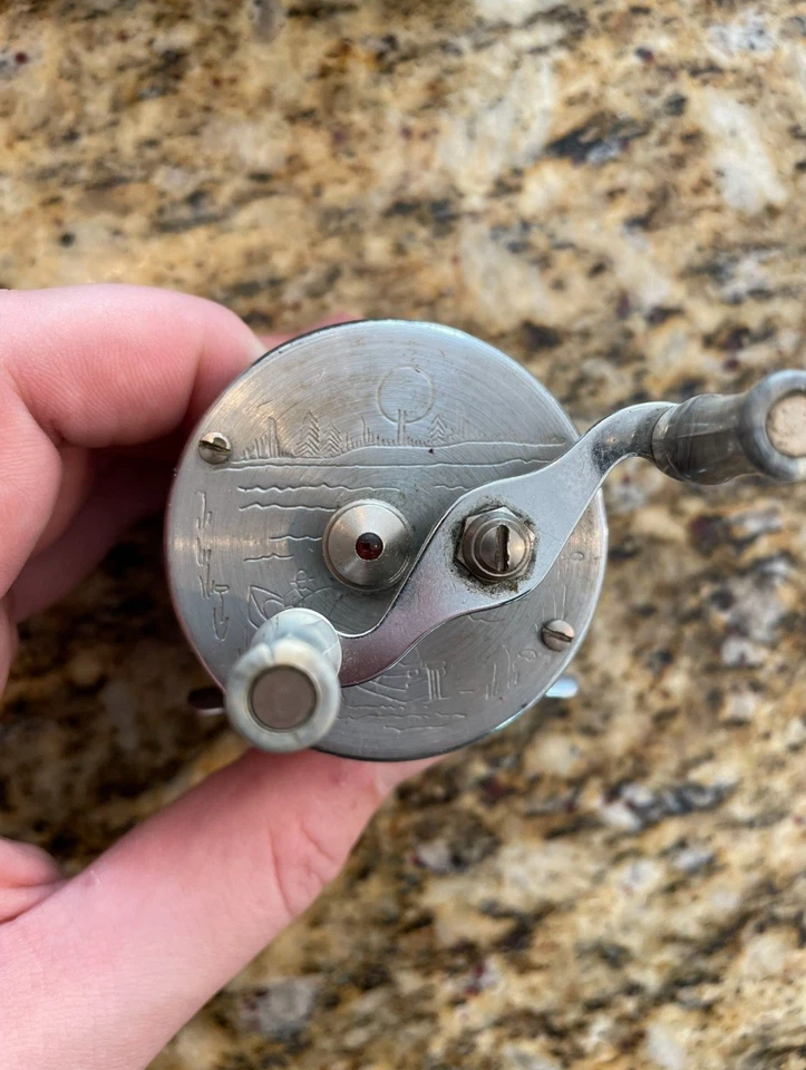 🎣 Carrete de fundición de bobinado a nivel de mercurio Bronson vintage de los años 40 con manuales y caja Foto 3 de 4