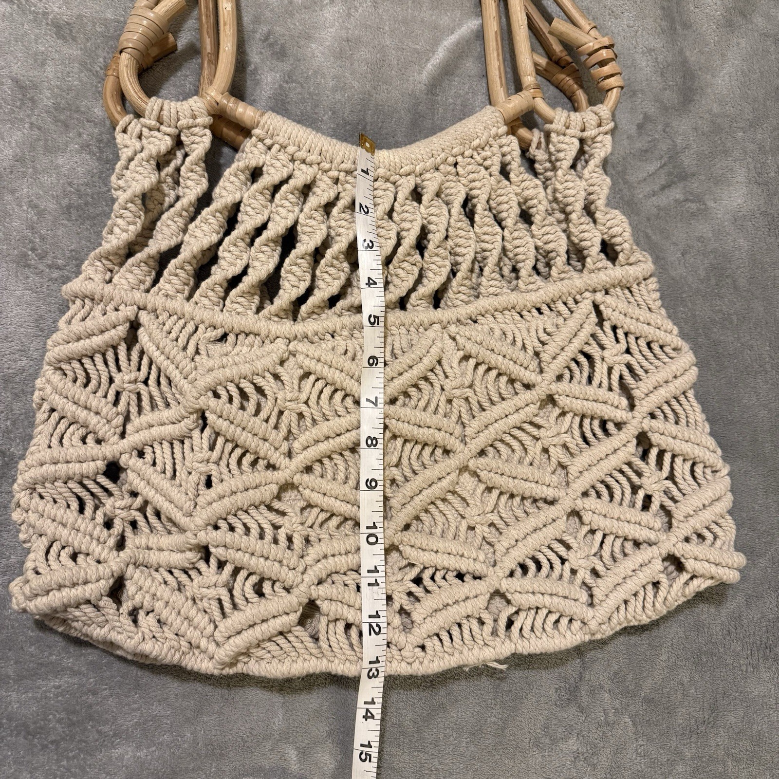 Universal Thread Cream Crochet Macrame Handbag wi… - image 11