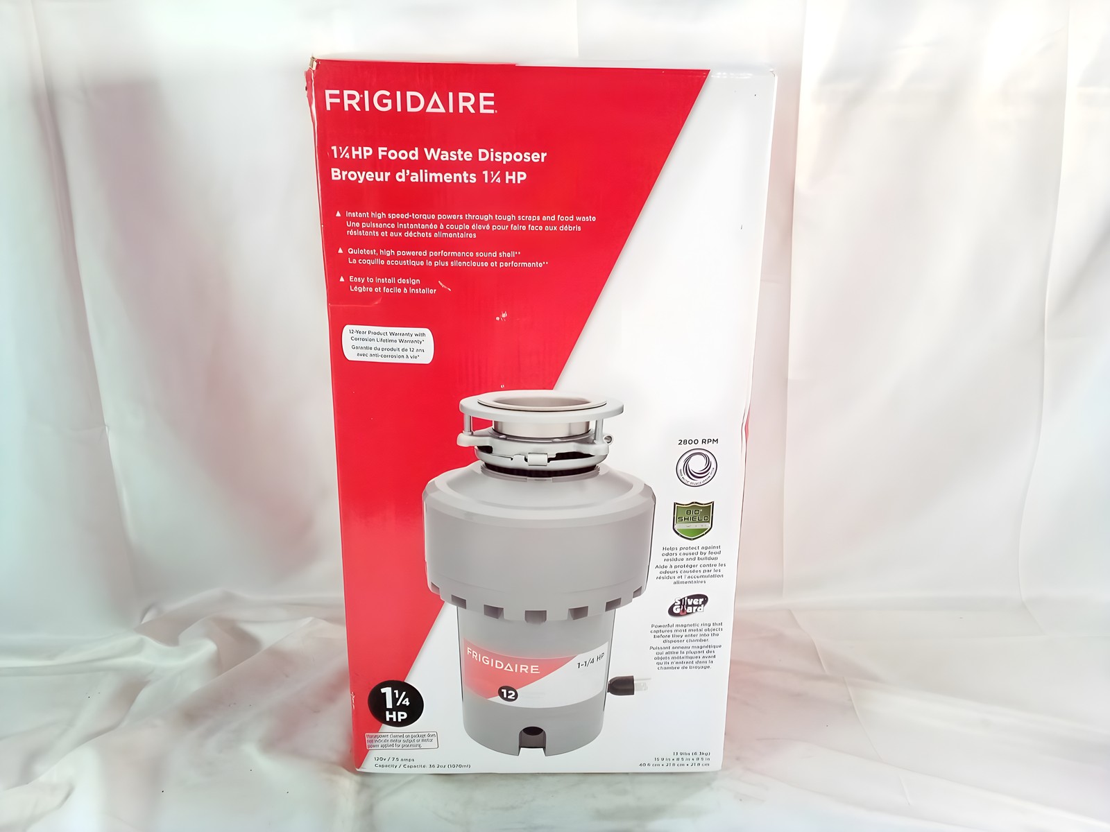 Frigidaire 1 1/4 HP Continuous Feed Garbage Disposal / Food Waste Disposer