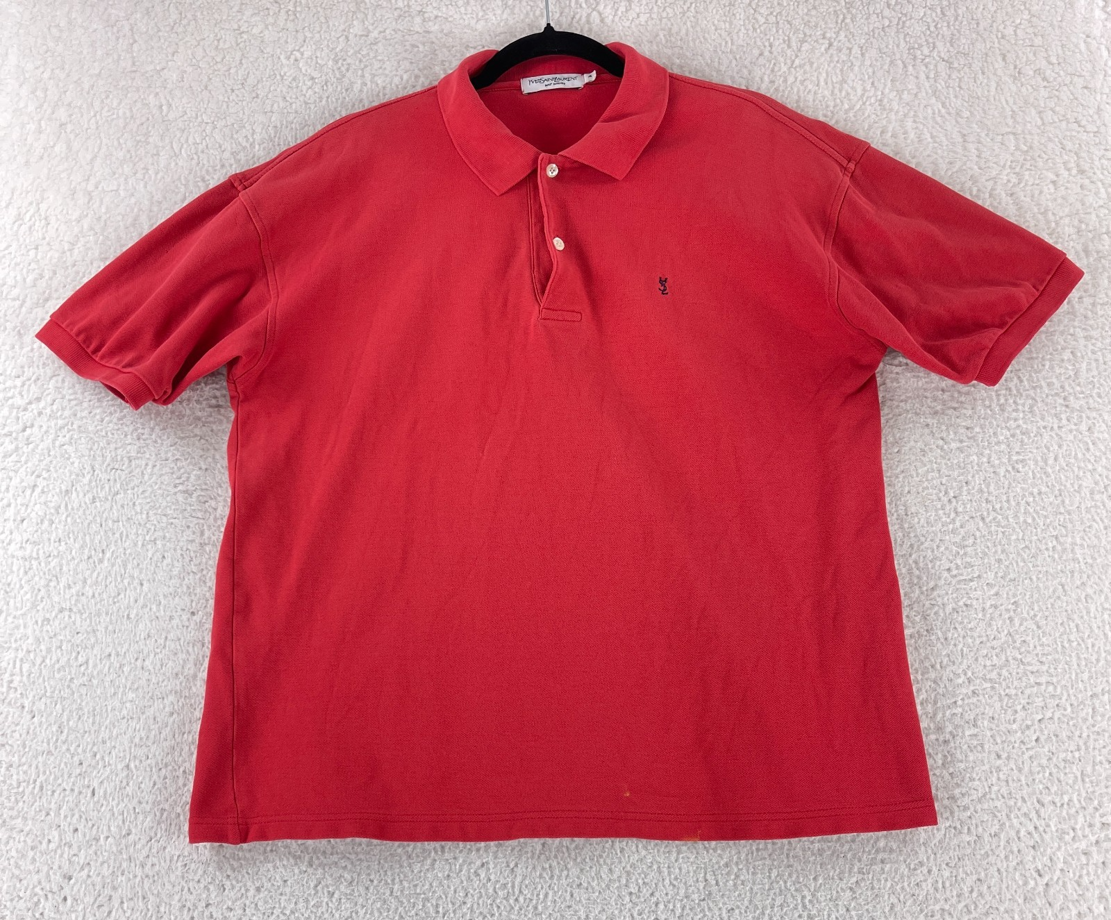 Polo Yves Saint Laurent uomo grande rossa manica corta 100% cotone casual