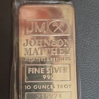 Johnson Matthey 10 oz .999 Fine Silver Bar RARE