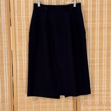 Requirements Womens 11/12 Skirt Black 100 Wool Lined Office Preppy Career