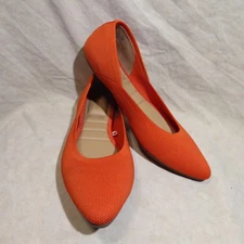 🩰 Cynthia Rowley Chelsea Ballet Flats 8 M Orange Stretch Knit Fabric; Cushioned