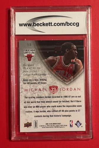 2009 Upper Deck MICHAEL JORDAN Legacy Collection Gold #15 BCCG 10 CHICAGO BULLLS - Picture 2 of 2