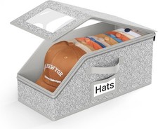 Stackable Hat Storage for Baseball Caps, Holds up to 12 Caps Hat Organizer, Grey