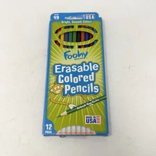 VTG Foohy Colored Pencils 12 Pack Erasable 2004 Discontinued Retired RARE Set