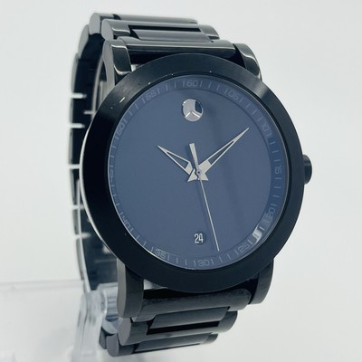 Movado Museum Sport Men's Black Stainless Steel 42mm Date Sapphire