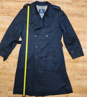 80's【Burberrys Black Trench Coat】 Burberry Vintage Trench Coat Black with Liner Nova Check