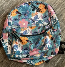 Disney Licensed- Girls Pink and Blue Hawaiian,- Stitch Backpack , Easily Cleaned
