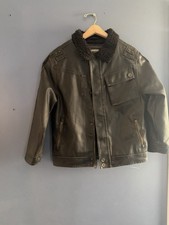 Hawke  Co Bomber Jacket Kids 4T Long-sleeved Faux Leather Fur Trim