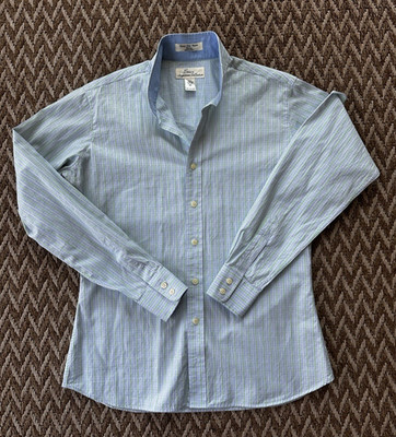 Essex Signature Collection Imported Cotton Size 36 Green And Blue Plaid Shirt